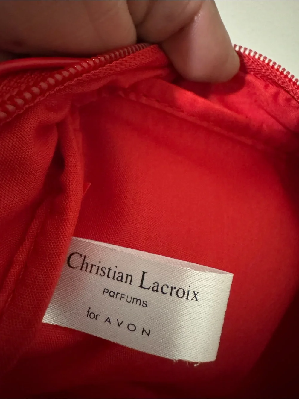 Christian Lacroix Rouge Red Patent Cosmetic Makeup Bag Travel Pouch for Avon